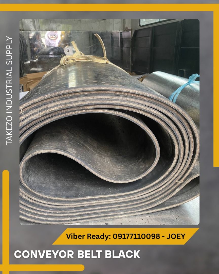 Conveyor belt black (Category: Other Home Furniture) located in Manila. Submitted by joeyroque09 (Listing ID 1382943271, Image 1). Description: Item: Conveyor belt black Specs: 1040mm w x 8.6 meters x 10mm thick 4 ply .