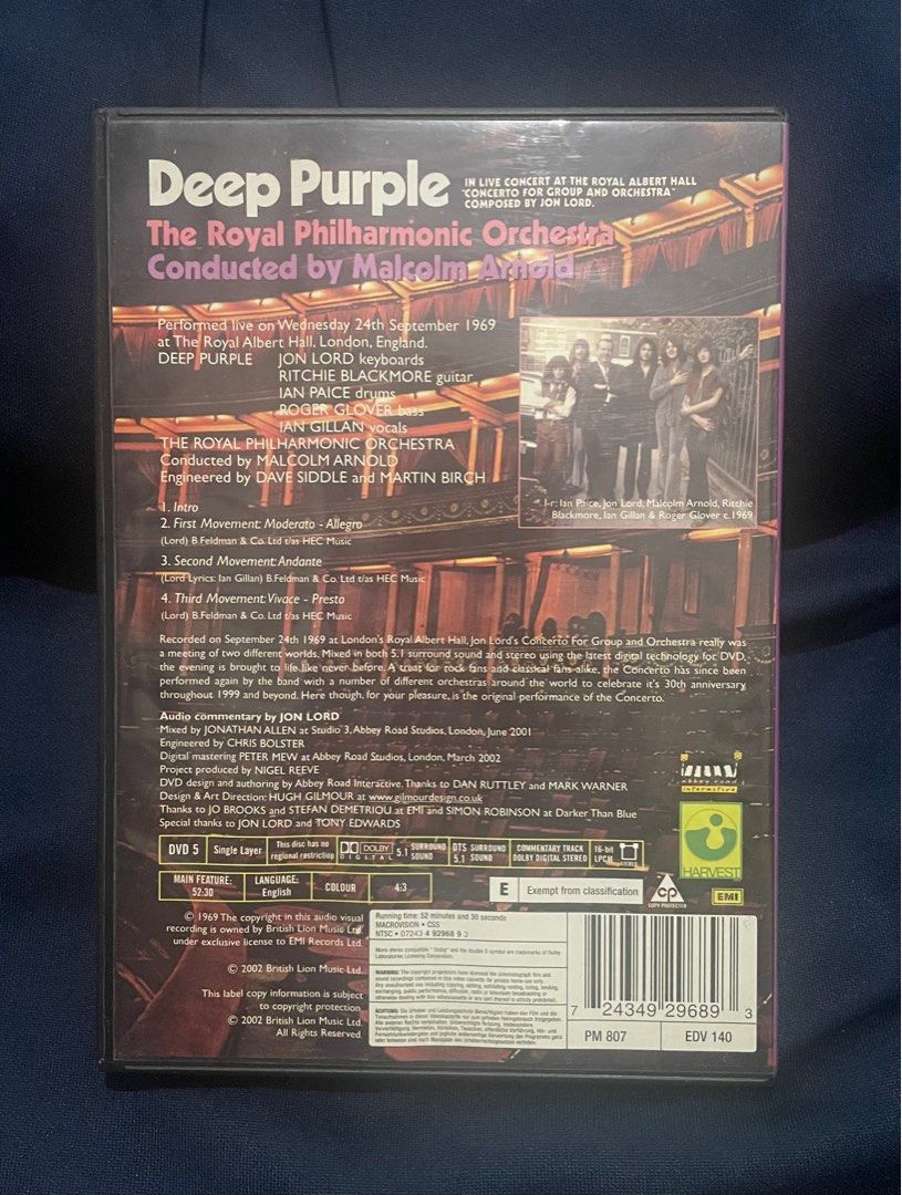 DEEP PURPLE - Concerto for Group and Orchestra DVD (Category: CDs & DVDs) located in Quezon City. Submitted by jackpotdecluttering (Listing ID 1382878827, Image 3). Description: DEEP PURPLE - Concerto for Group and Orchestra DVD - 500 - VG Condition - WYSIWYG - Loc: Quezon City .