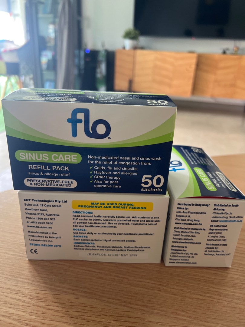 Flo Sinus Care/ Sinus Rinse Refill Pack - 50 Sachets, Health ...