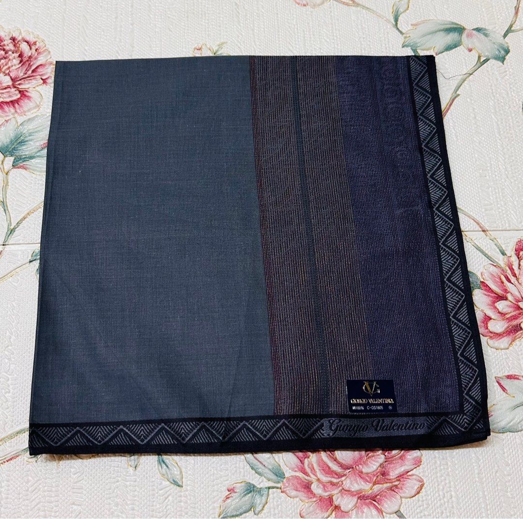Giorgio Valentino Handkerchief (Category: Handkerchief & Pocket Squares) located in Manila. Submitted by rarefindsgallery (Listing ID 1382995508, Image 1). Description: Giorgio Valentino Handkerchief Size: 19” x 19” 💯 cotton Brand new with sticker Made in Japan 🇯🇵 .