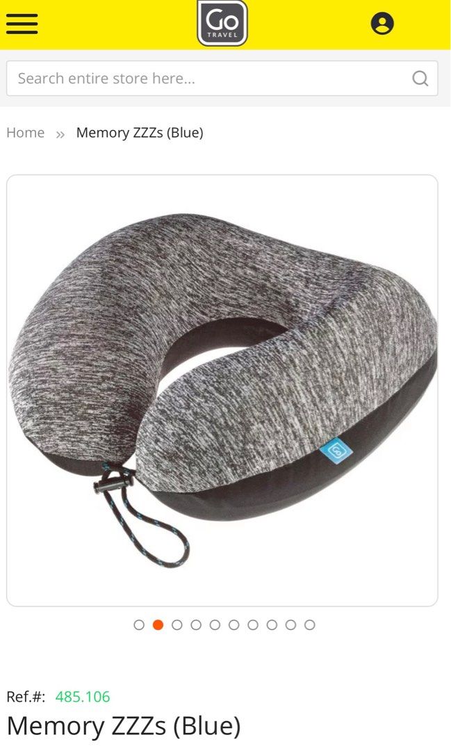 Go Travel | Memory Foam Neck Pillow (Category: Travel Essentials & Accessories) located in Dagupan City. Submitted by why_m (Listing ID 1382934630, Image 2). Description: - Bought this sa Dulles International Airport for $30 (PHP 1.7k) bc i left my neck pillow 🥲 - Negotiable for sure buyer - Used once only; washed the cover already - Malambot and comfy yung memory foam and keeps your head in position - Doesn’t strain the neck - Adjustable Loc: D