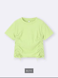 Gu青蘋果綠色短袖衫 皺摺蝴蝶green tee t-shirt64243048829569110