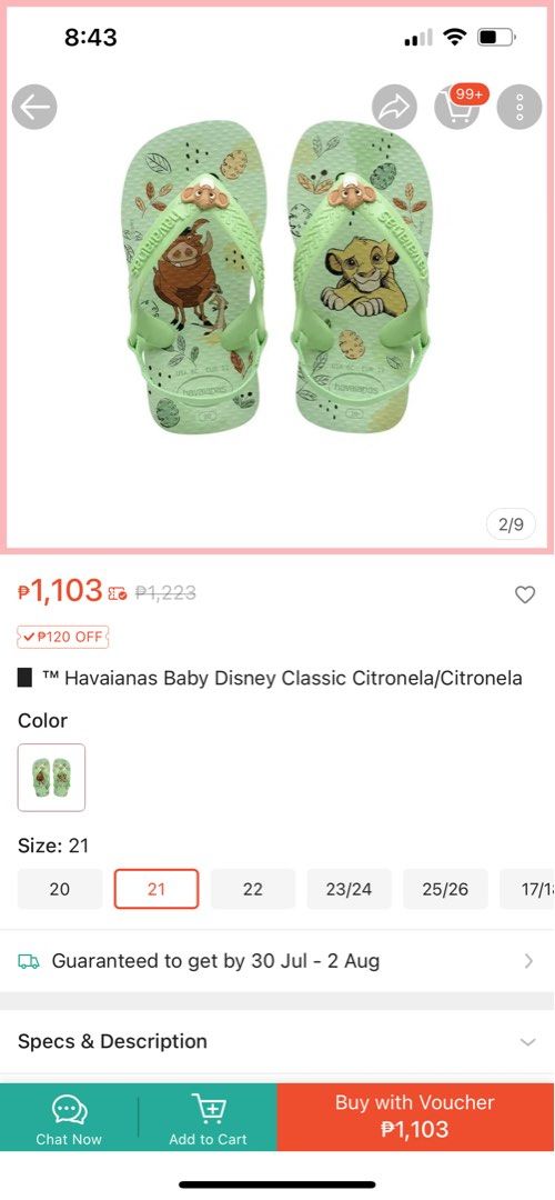 Havaianas Slipper for toddler (Category: Babies & Kids Fashion) located in Manila. Submitted by hellot_preloved (Listing ID 1383011598, Image 3). Description: WYIWYG Outgrown.