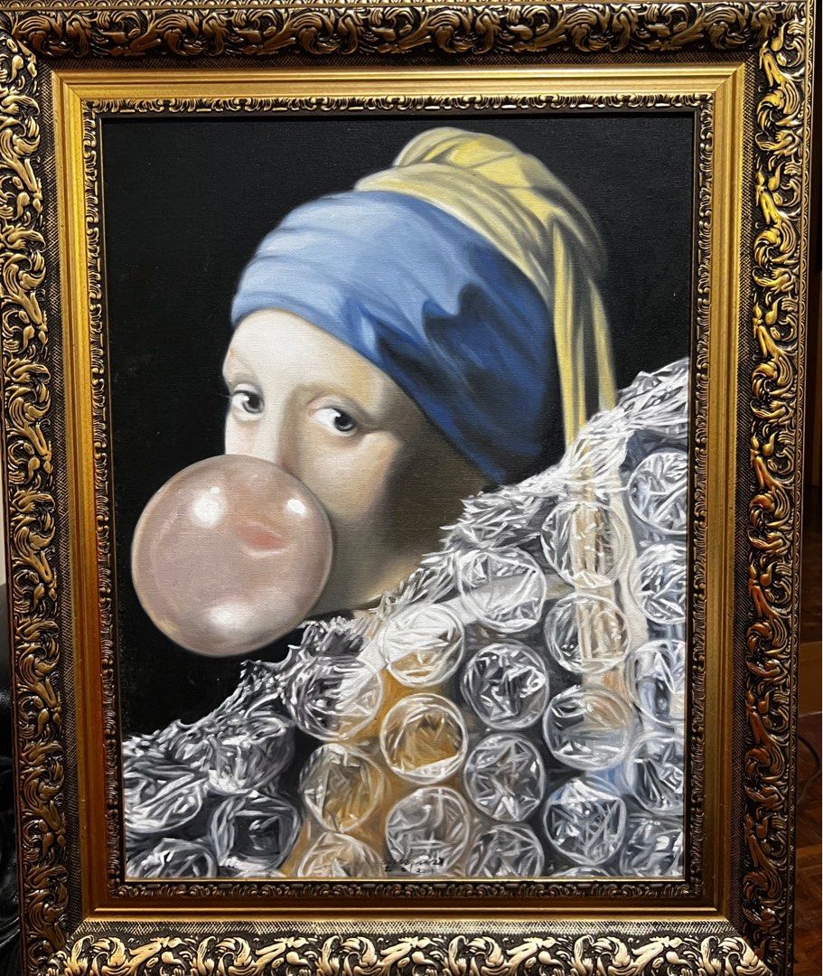 Kiko Marquez Painting (Category: Art & Prints) located in Manila. Submitted by alwaysdeclutteringthings (Listing ID 1382987846, Image 1). Description: Title: Girl w/ the pearl earings Kiko Marquez 18x24 .