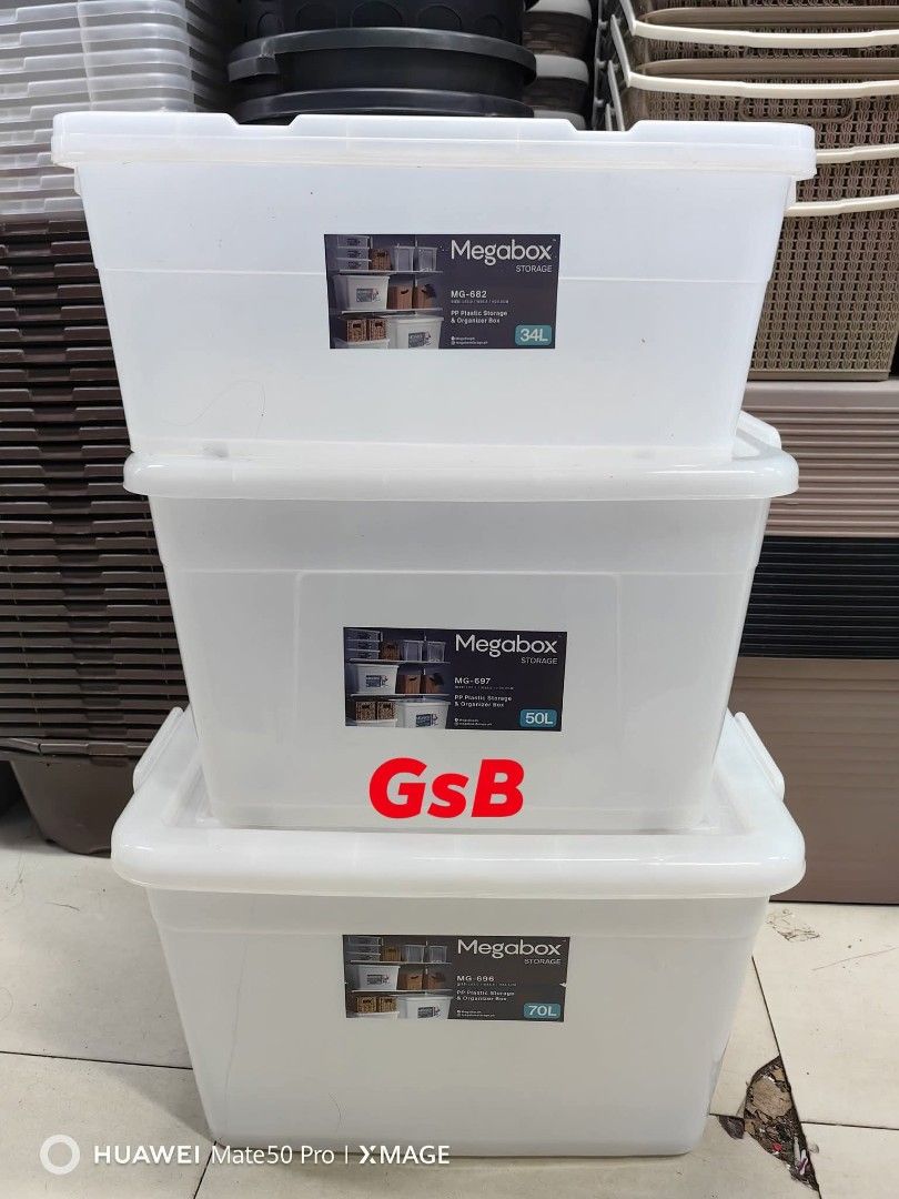Megabox Storage Box 70 Liters (Category: Storage Boxes & Baskets) located in Manila. Submitted by onlineshoppersph (Listing ID 1383035371, Image 3). Description: Cash On Deliver - Metro Manila - Delivery Fee/Handling Fee shouldered by BUYERS - DF/HF depends on BUYERS Location LALAMOVE PICK UP - Cash on Deliver - Metro Manila & Nearby DELIVER THRU COURIER, CARGO & BUS - Provincial Buyers - Payment 1st Thank You.