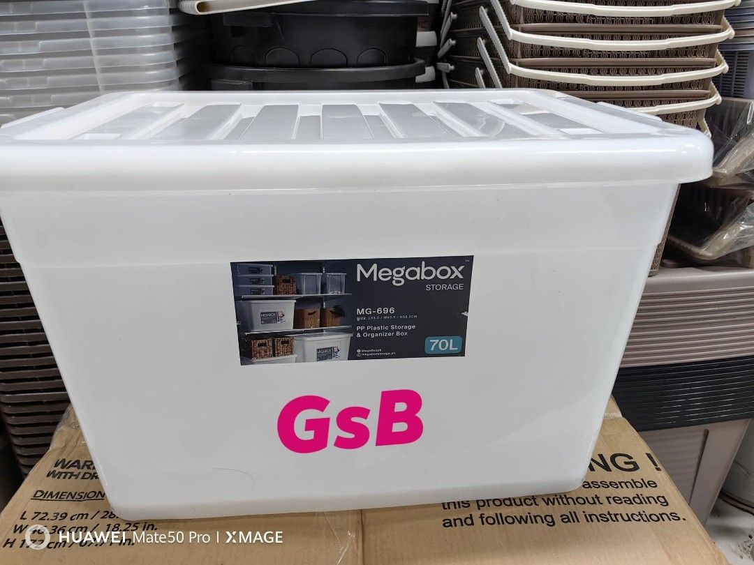 Megabox storage box With wheels 70 liters (Category: Storage Boxes & Baskets) located in Manila. Submitted by dolorchris69891 (Listing ID 1383014899, Image 1). Description: Megabox storage box With wheels 70 liters.