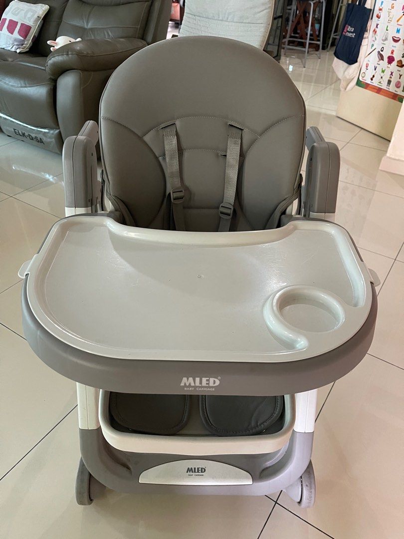 MLED 2 in 1 Multi Functional Baby Carriage (Category: Kids' Tables & Chairs) located in Klang. Submitted by skyactiv (Listing ID 1382972914, Image 2). Description: Portable High Chair & Stroller Mobile Highchair - Deal with Cod only.