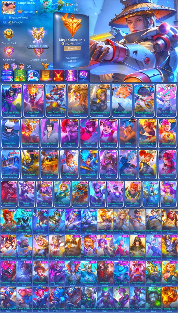 Mobile Legends Mega Collector IV Account 467 Skins | MLBB |, Video ...