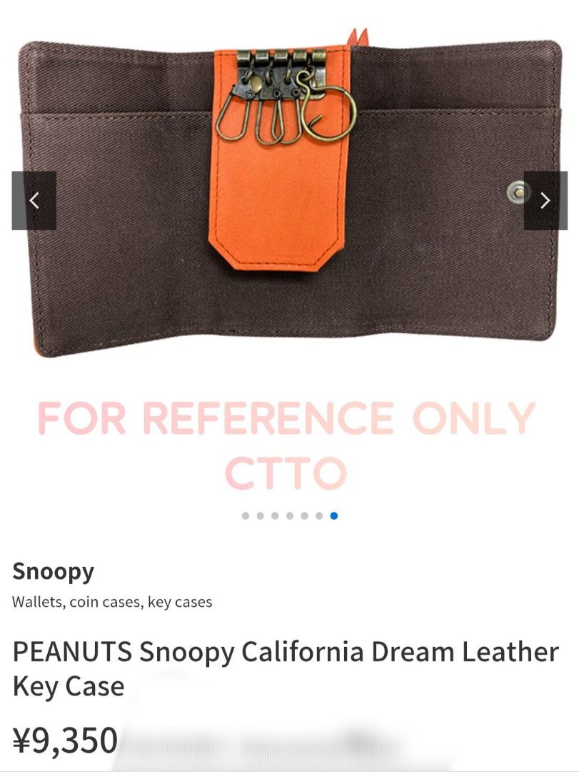 Peanuts Snoopy California Dream Leather Key Case (Category: Wallets & Card holders) located in Quezon City. Submitted by bee_sthings (Listing ID 1382879989, Image 3). Description: Brand new no original packaging no visible flaws as-is, wysiwyg manage your expectations please refrain from purchasing if you are sensitive to details gcash payment + SF via JNT.
