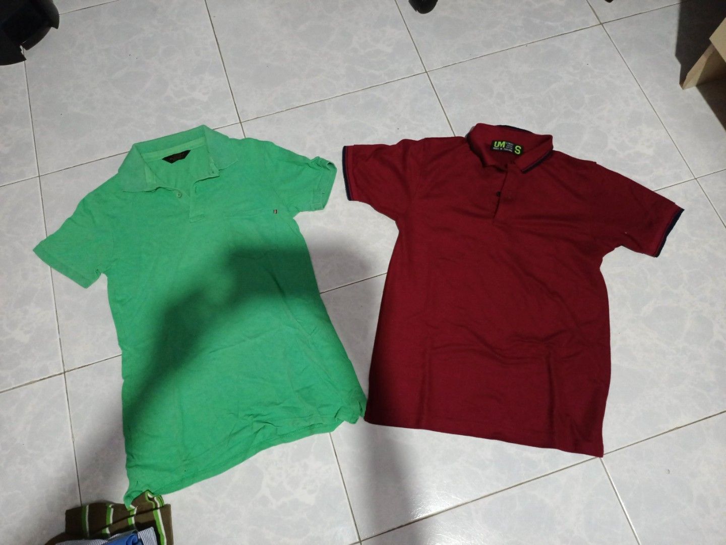 Polo collar tee shirt S size (Category: Garage sale) located in Singapore. Submitted by studentstuff (Listing ID 1380550385, Image 2). Description: Men size S take all 7 pieces for just $8.