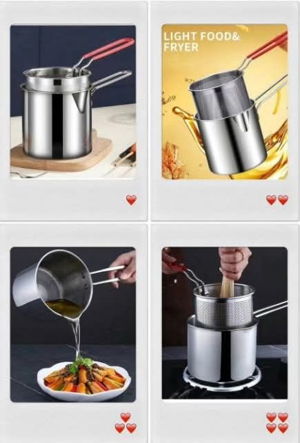 Qh Deep Fryer Pot With Strainer 1.2L (Category: Other Kitchenware & Tableware) located in Manila. Submitted by dolorchris69891 (Listing ID 1383017940, Image 1). Description: Deep Fryer Pot With Strainer 1.2L.
