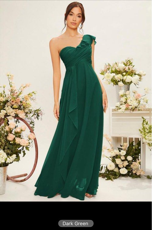 Shein Belle forest green dress, Women's Fashion, Dresses & Sets, Dresses on  Carousell