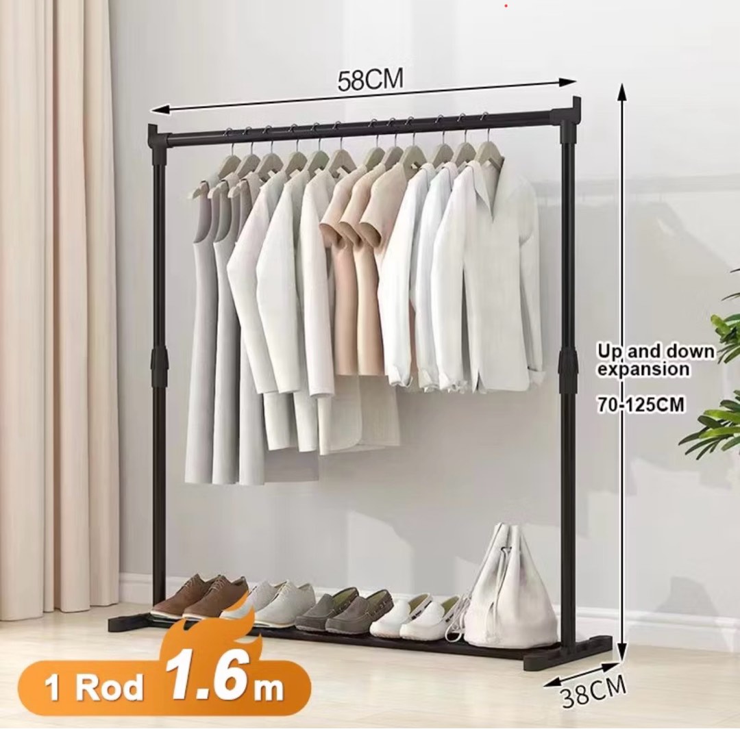 Single rod hanging clothes rack / aesthetic sampayan / floor standing ...