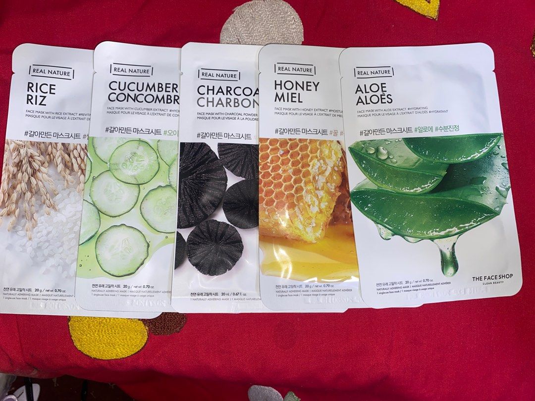 The Face Shop Face Sheet Mask (Assorted) (Category: Face Care) located in Manila. Submitted by rosetteliab (Listing ID 1383050545, Image 1). Description: SRP: ₱75 each If will be bought individually, ₱50 pesos each. If will be bought as a set, ₱200 for 5. .