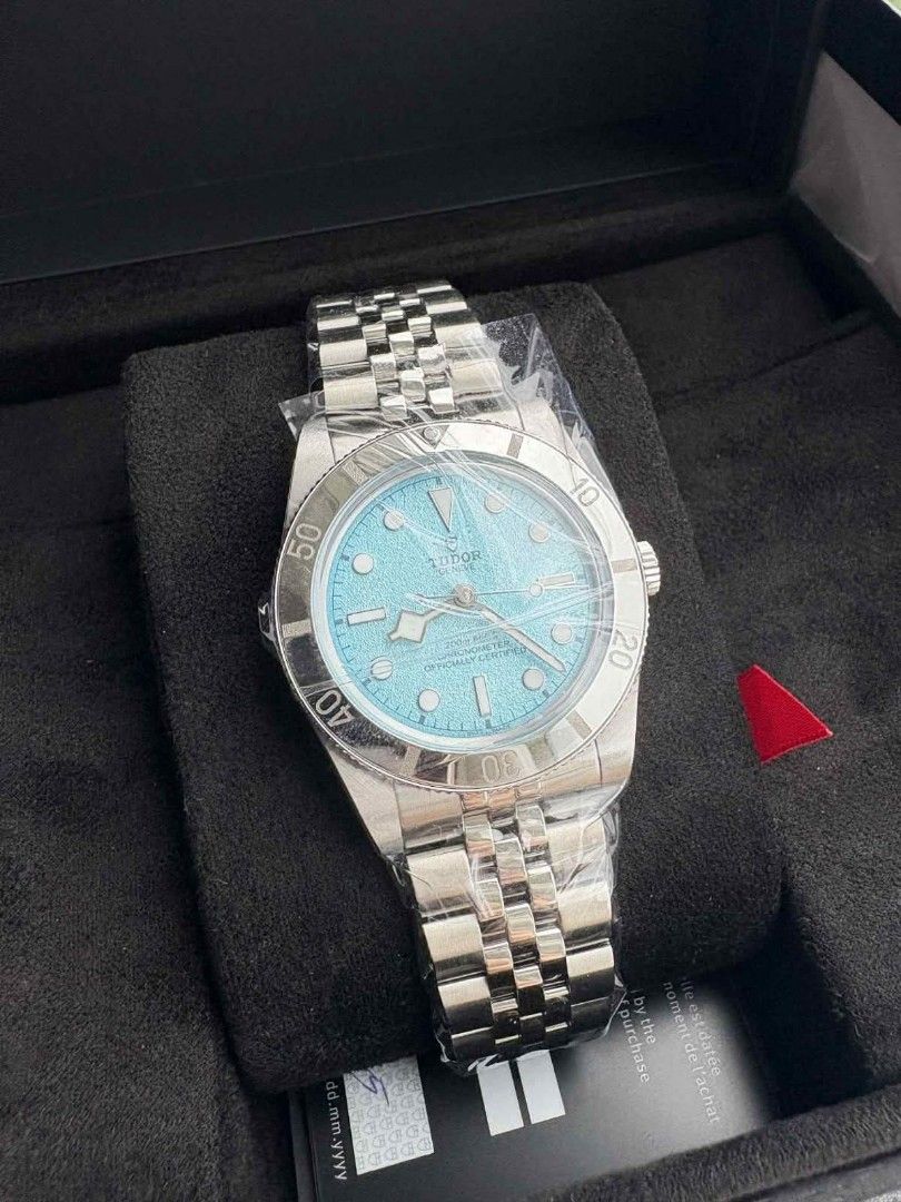 Tudor Black Bay 37mm Blue Lagoon (Category: Luxury Watches) located in Mandaluyong City. Submitted by 88nac (Listing ID 1382883368, Image 1). Description: New release alert 🚨🚨🚨 Black Bay Blue Lagoon 355k Slightly Nego Tudor Black Bay 54 Blue Lagoon Jubilee Bracelet June 2025 Brand new Full set 10/10 PM for inquiries.