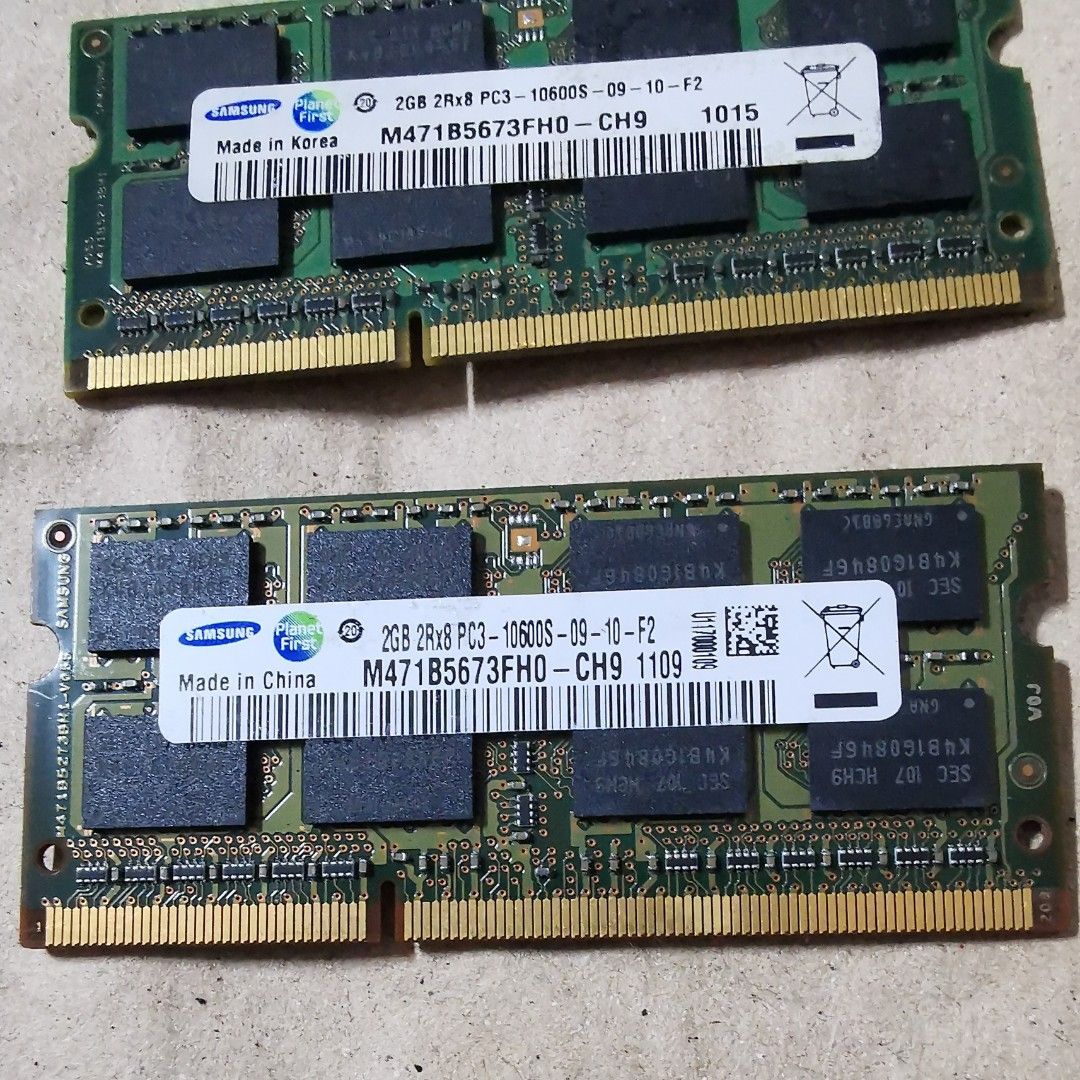 Used Samsung 2gb 10600s laptop ram (Category: Laptops & Notebooks) located in Manila. Submitted by iamoggie (Listing ID 1382887134, Image 2). Description: Used Samsung 2gb 10600s laptop ram. Selling 150 each. All in good working condition no hidden defects. Ust area..