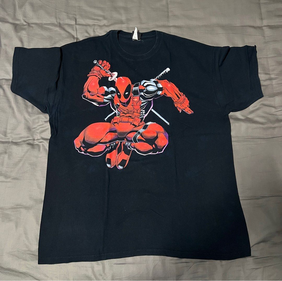 Vintage Deadpool Marvel Mad Engine Shirt Black 2000s (Category: Tshirts & Polo Shirts ) located in Marikina City. Submitted by pepitsells (Listing ID 1383036588, Image 3). Description: vintage + oversized + marvel 😩🤌 30Lx24W XL on tag perfect for vintage/marvel enthusiasts! rfs: not being used anymore slightly negotiable MOP: Gcash.