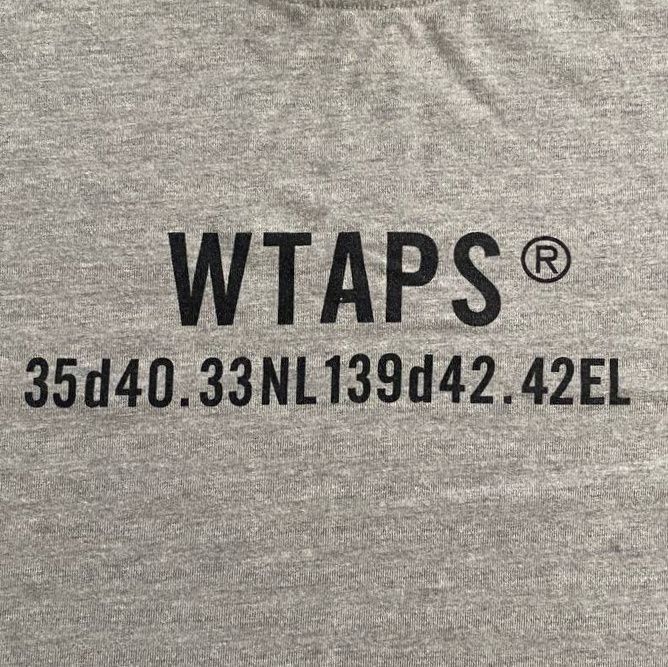 WTAPS GPS Tee (Category: Tshirts & Polo Shirts ) located in Manila. Submitted by Prevtheque (Listing ID 1383013050, Image 2). Description: Grey short sleeve with GPS coordinates graphic on the chest W-23" L-27.5" .
