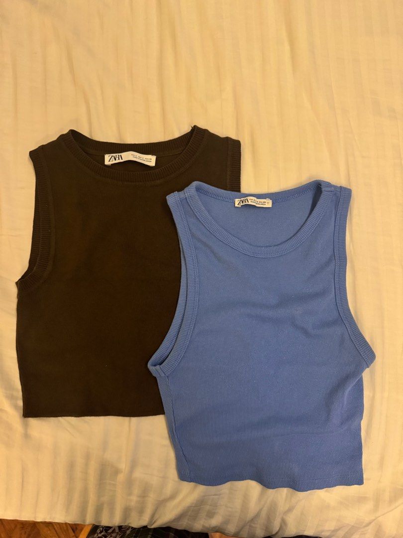 Zara Sleeveless Tank Tops (Bundle) (Category: Sleeveless) located in Mandaluyong City. Submitted by lokissummer (Listing ID 1382978978, Image 1). Description: Bundle promo, 300 each if buying separately. RFS: Not my style anymore.