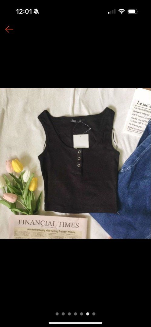Zara Snap Button Tops (Category: Sleeveless) located in Capas. Submitted by secondsbya_ (Listing ID 1383047096, Image 2). Description: - 150 each or 250 for both - fits xs-s .
