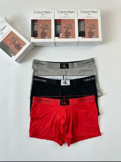 #多色揀三盒裝 CALVIN KLEIN CK96系列 小方塊輕薄防夾臀平角短褲 底褲內褲 男款 黑橙灰白64231873701506110