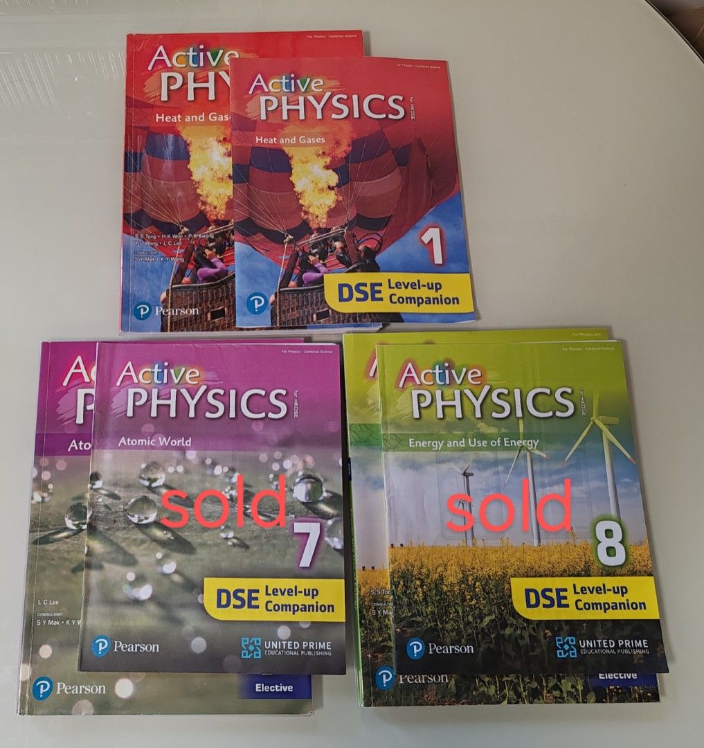 Active physics 1 （分類：教科書）位於 Hong Kong。 由 hellolulupang 提交（商品編號 1382731921，圖片 2）。簡介： 1) physics 1 - 書有非常小量原子筆筆記和highlight. DSE level compansion 全新冇做過。 $70 2) physics book 7+ DSE level compansion 冇字跡冇highlight. $120 sold 3) physics book 8+DSE level compansion 冇字跡冇highlight. $120 (book 7+8 —齊要$220) sold 荃灣西交收。