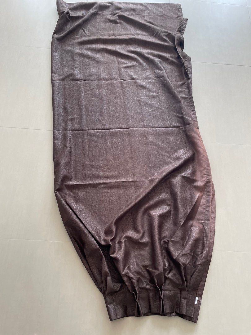 Brown Curtain qty 2 with Clips