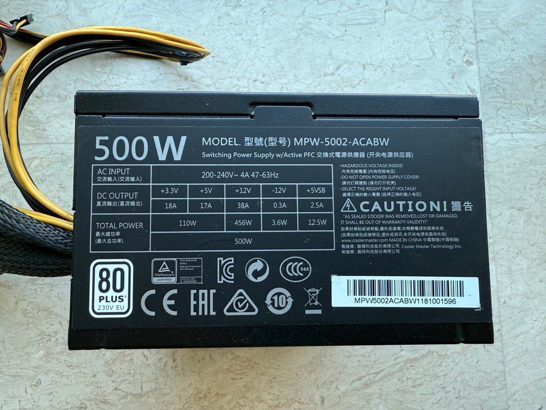 Cooler Master MWE 500W Power Supply63205799575810114