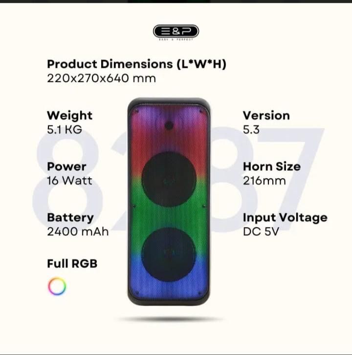 EP-8287 Bluetooth Speaker - 16W Party Style63206334841602111