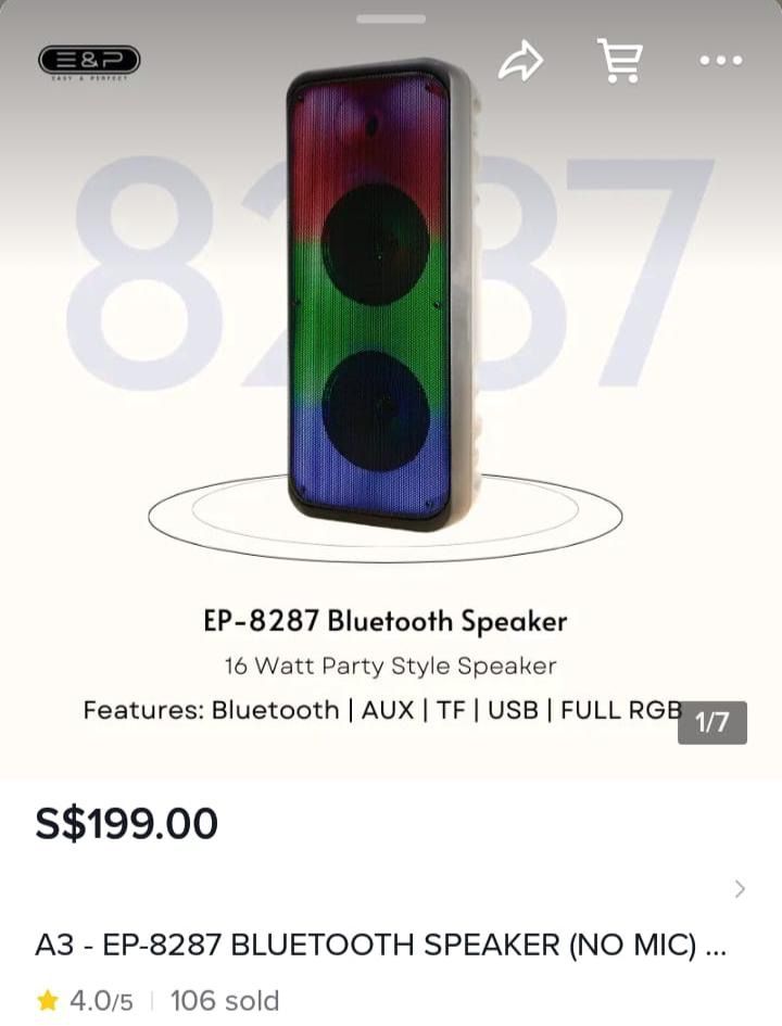 EP-8287 Bluetooth Speaker - 16W Party Style63206334841602112