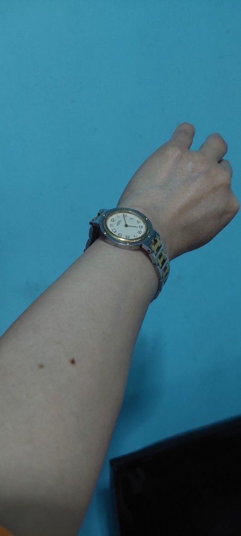Hermes Clipper (Category: Luxury Watches) located in Manila. Submitted by aabila (Listing ID 1383204811, Image 2). Description: Quartz movement. Guaranteed authentic 26mm two toned watch. Message me if interested..