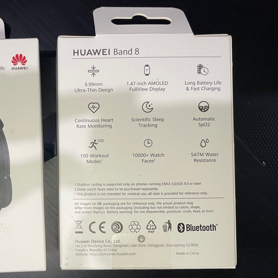 Huawei Band 8 (Sealed) - Midnight Black (Category: Wearables & Smart Watches) located in Manila. Submitted by bleuer (Listing ID 1383199023, Image 3). Description: Features: • Ultra-thin (8.99mm) design • 1.47” AMOLED FullView display • Scientific sleep tracking • Continuous heart rate monitoring • Automatic SpO₂ (oxygen level) detection • 100 workout modes • 10,000+ watch faces • 5ATM water resistance • Long battery life + fast charging 🎨 Color