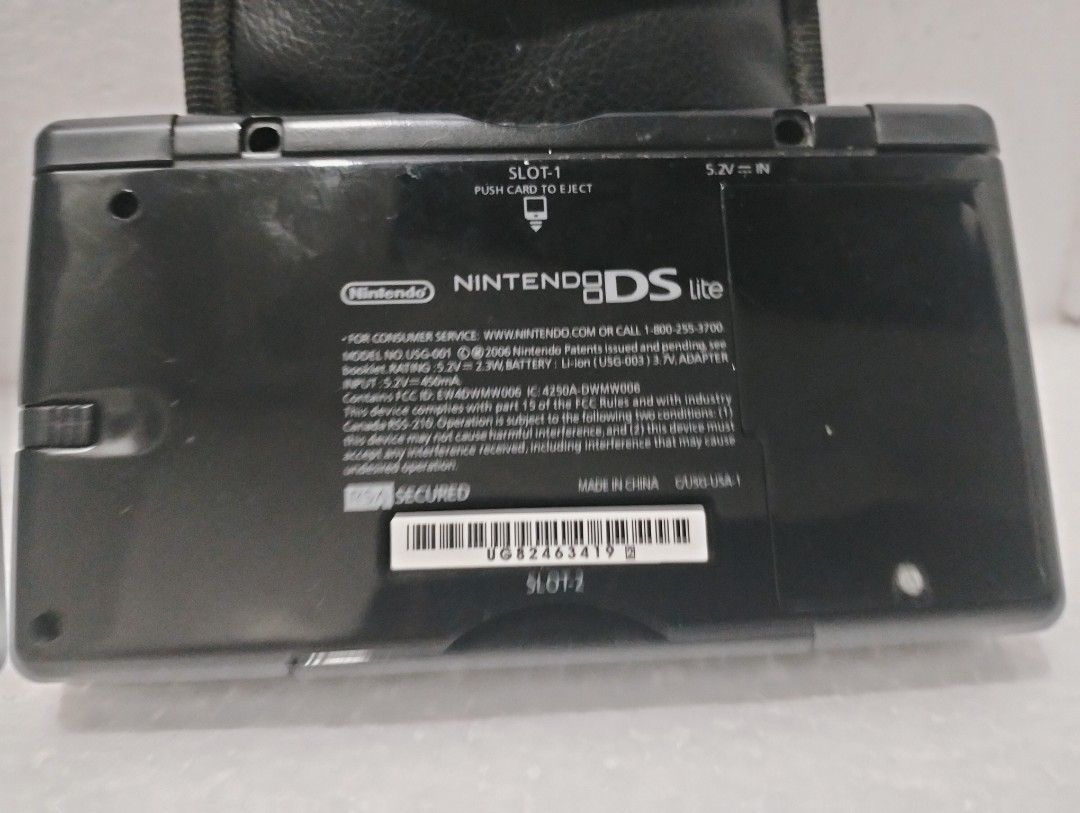 Nintendo DS Lite Black (refer to description) (Category: Nintendo) located in Baguio. Submitted by bitsbaguio (Listing ID 1383243295, Image 3). Description: Refurbished 100% Working Battery charging - OK DS Card Slot working GBA cartridge Slot working No games and charger included AS IS Issue: Sticky right trigger button, but working nonetheless.
