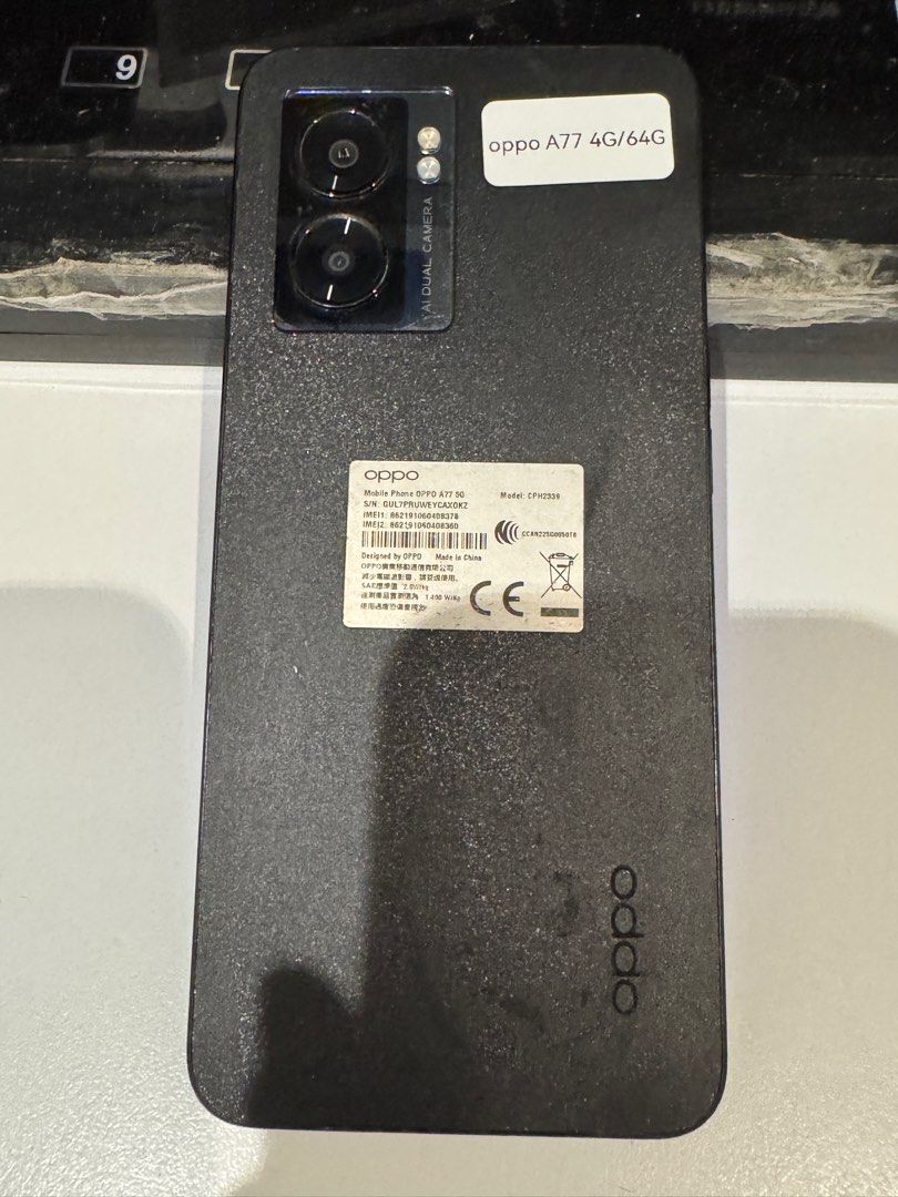 由 karokpru (刊登 ID 1383237463，圖片 3) 提交，位於 高雄市 (Kaohsiung) 的 oppo A77 4G/64G (類別：OPPO)，說明：功能正常 無原盒 、送充頭、送充電線 。