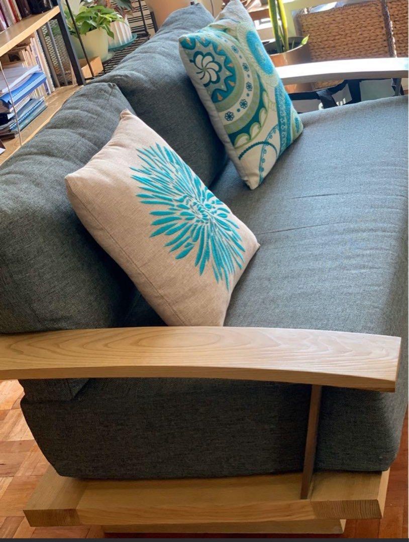 Philux 2 Seater Sofa Adrianna (Category: Sofas) located in Pasig City. Submitted by gedi_c (Listing ID 1383168289, Image 1). Description: Philux Adriana 2-Seater Sofa • Dimensions: 158 x 89.3 x 75 cm • Frame made of Ashwood – imported hardwood, sturdy and timeless • Includes grey covered cushions (original Philux upholstery) • Condition: Very good – well maintained • Purchased from Philux for PHP 57,150 • Seat cover replacement sold separately • 