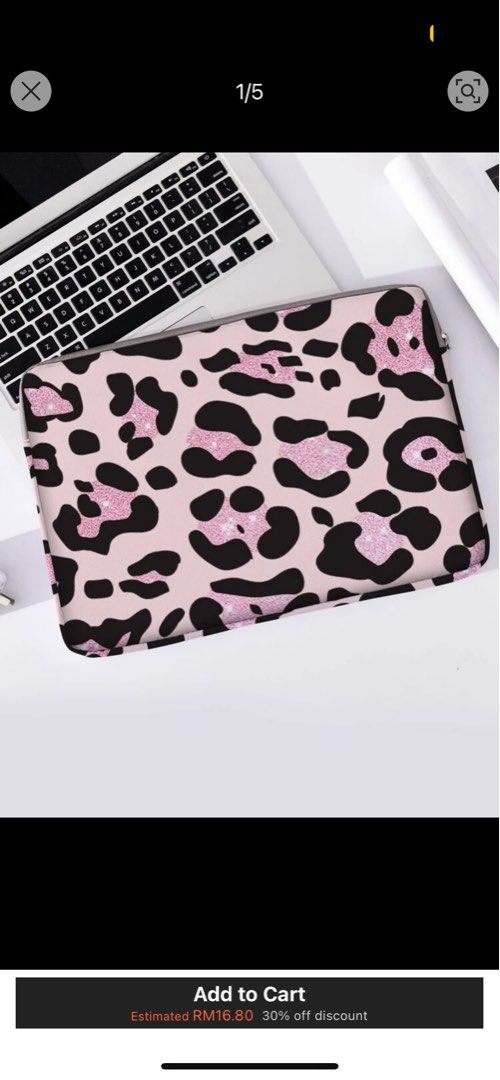 pink leopard computer casing (Category: Laptops & Notebooks) located in Sungai Petani. Submitted by batrisyiab52828 (Listing ID 1383253436, Image 1). Description: new never use size: 15 to 15.9 inch.