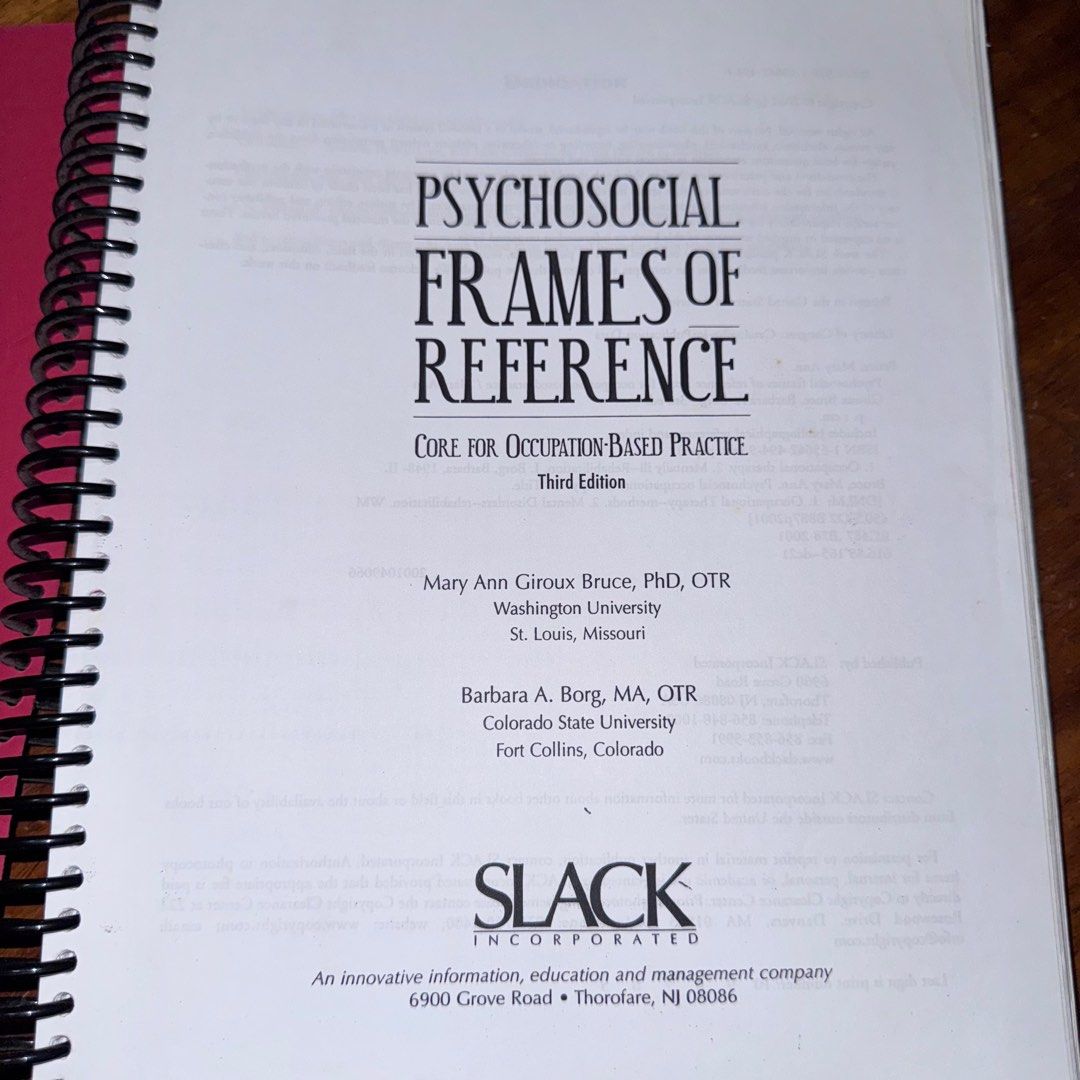 Psychosocial Frames of Reference for Occupational Therapy 3rd Edition (Category: Textbooks) located in San Mateo. Submitted by clairaaa (Listing ID 1383157419, Image 1). Description: .