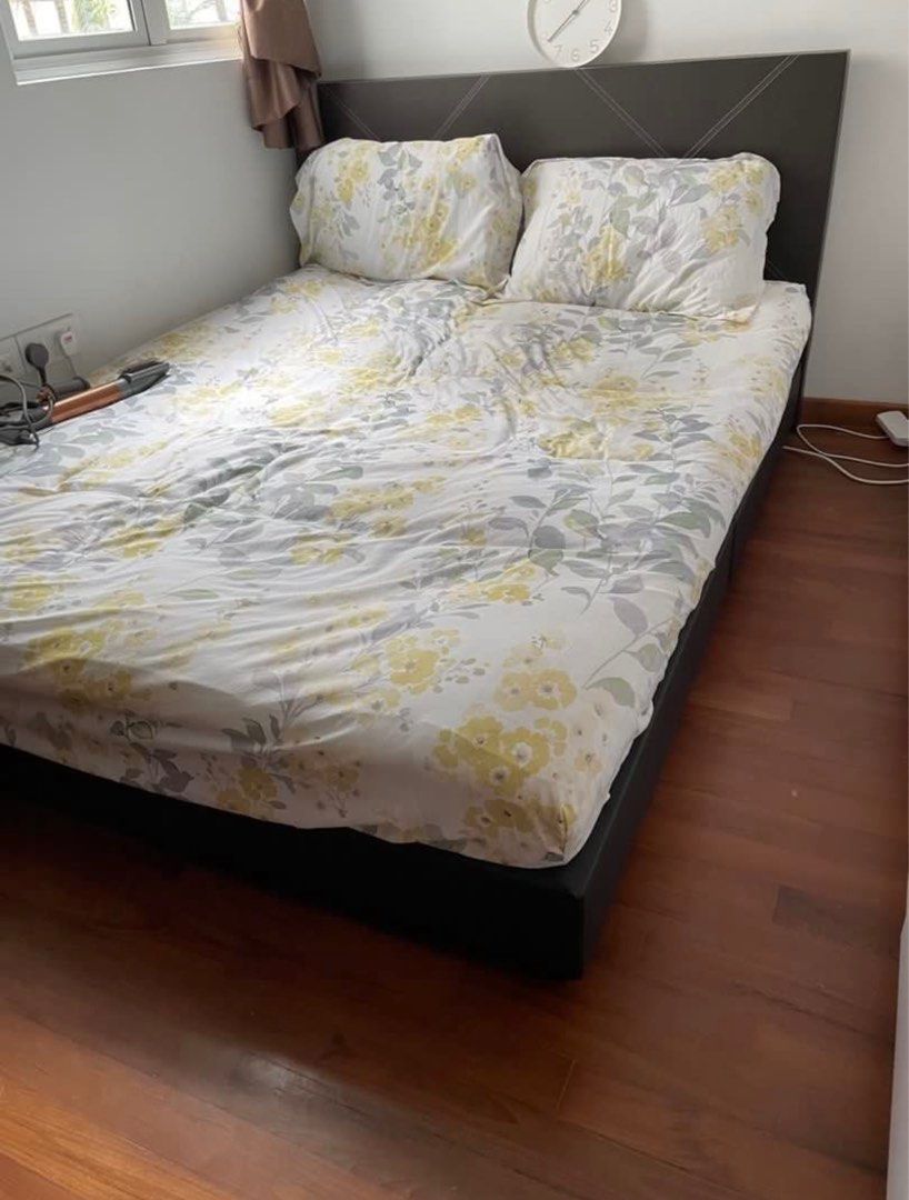 Queen Size Bed Frame with Headboard