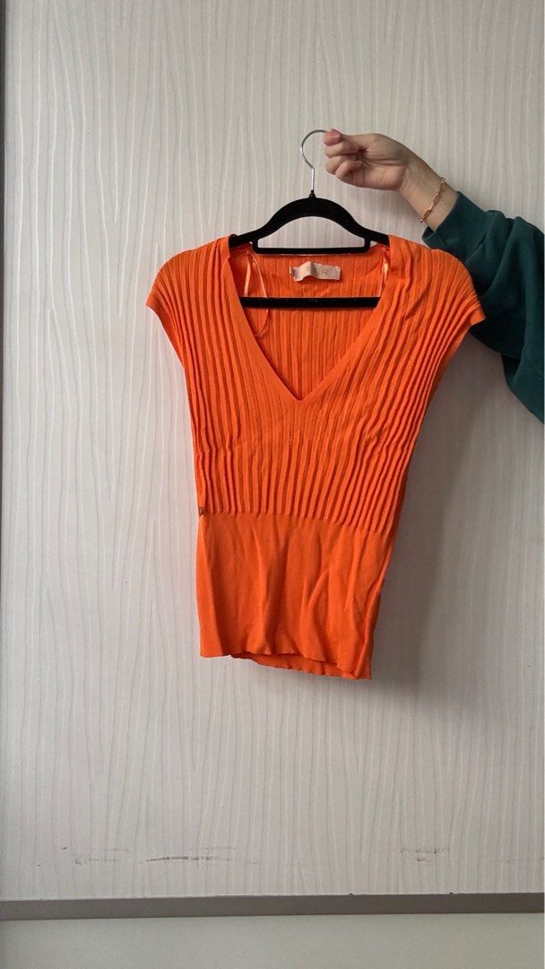 RAF Orange Knitted Set (Category: Sets or Coordinates) located in Quezon City. Submitted by shoppingcl (Listing ID 1383095105, Image 2). Description: • Worn once.
