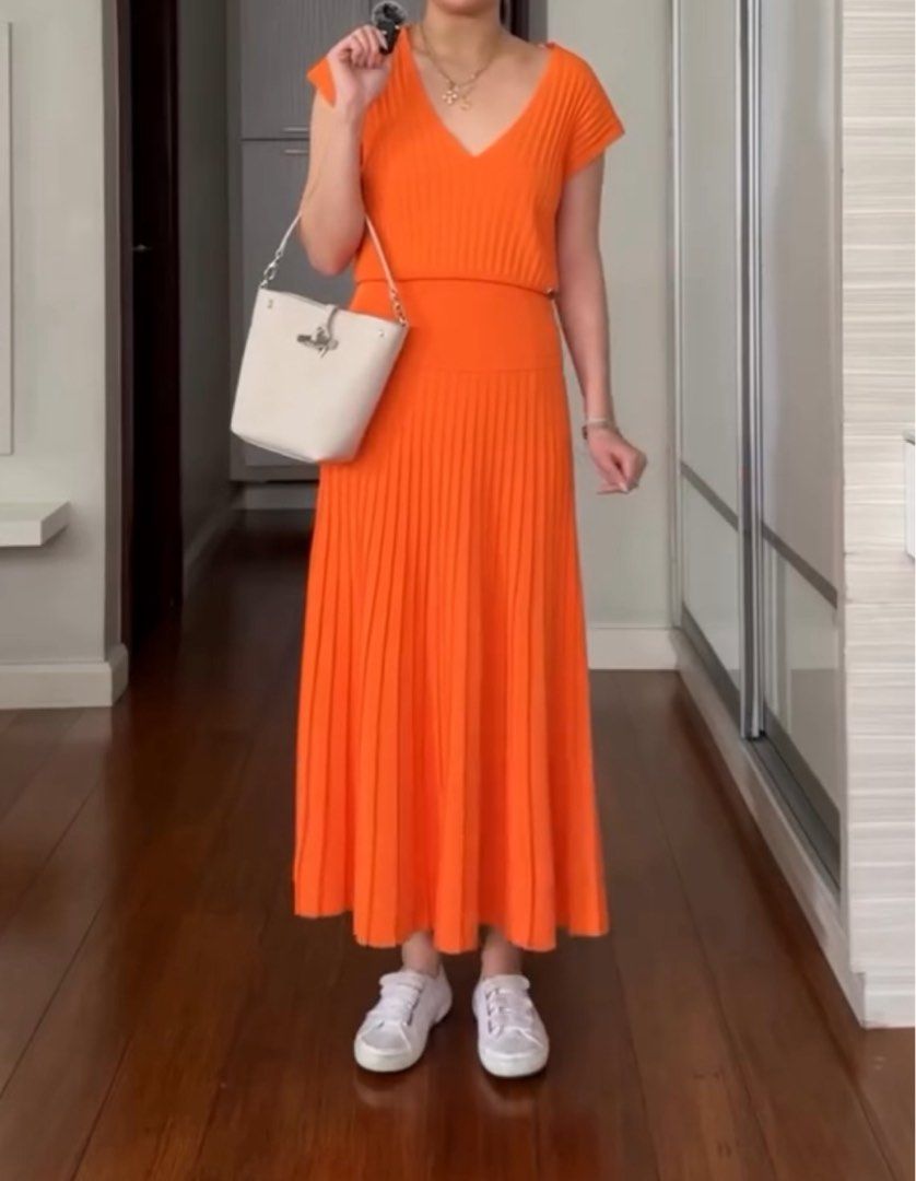 RAF Orange Knitted Set (Category: Sets or Coordinates) located in Quezon City. Submitted by shoppingcl (Listing ID 1383095105, Image 1). Description: • Worn once.
