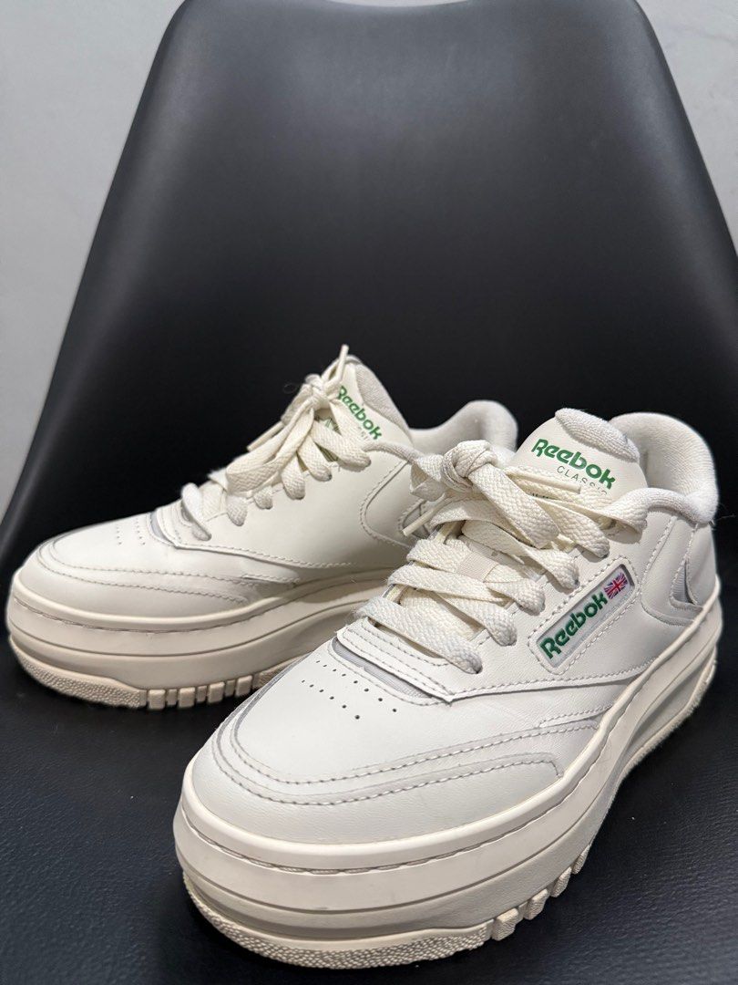 Reebok Club C Platform Sneakers (Category: Sneakers) located in Cebu City. Submitted by nkzone (Listing ID 1383163268, Image 3). Description: Reebok Club C Extra Women US Size 5.5 UK 3 EU 5.5 22.5 cm length Used once during Taiwan trip With box :).