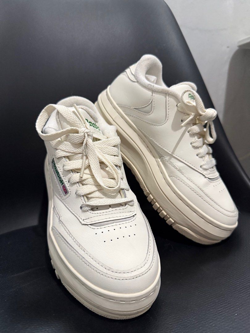Reebok Club C Platform Sneakers (Category: Sneakers) located in Cebu City. Submitted by nkzone (Listing ID 1383163268, Image 2). Description: Reebok Club C Extra Women US Size 5.5 UK 3 EU 5.5 22.5 cm length Used once during Taiwan trip With box :).