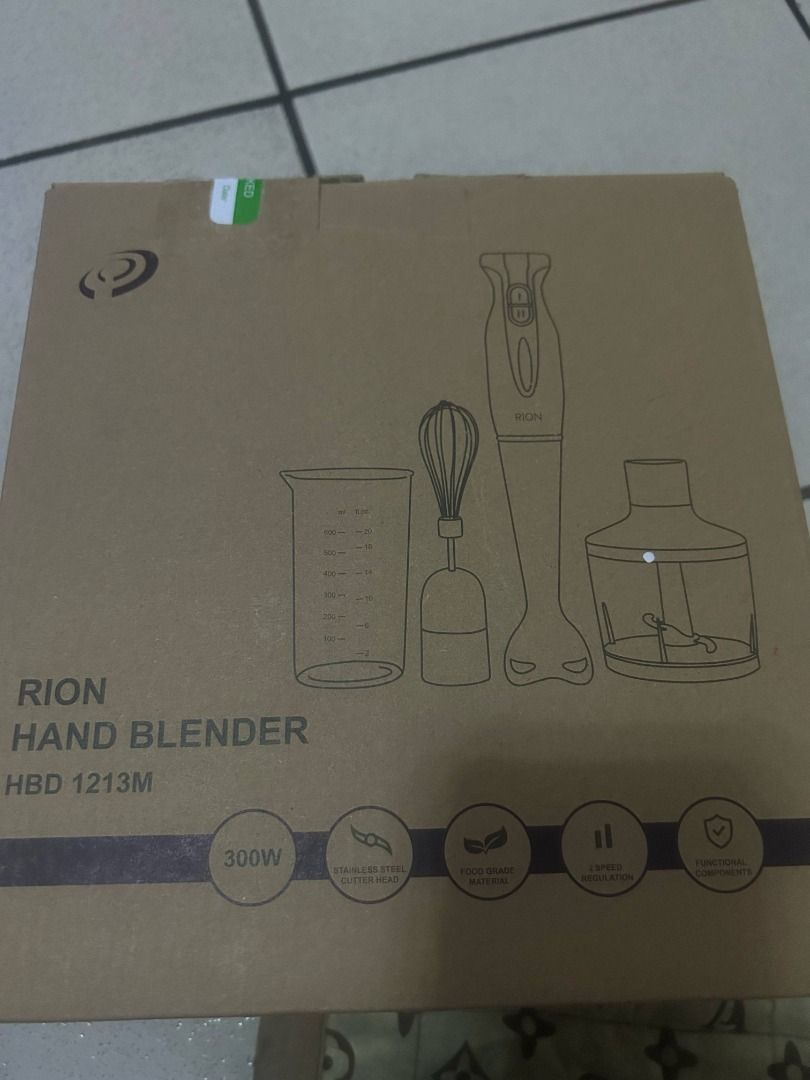 OPTIMUM RION HAND BLENDER BRAND NEW (Category: Other Home Appliances) located in Pasig City. Submitted by xmaslad52 (Listing ID 1383265239, Image 3). Description: OPTIMUM RION HAND BLENDER BRAND NEW User’s Manual included Other Payments/Shipping Options: ------------------------------- WE ALSO SHIP THRU LALAMOVE OR TOKTOK OR BORZO in MM or LBC EXPRESS and J&T EXPRESS WE ALSO ACCEPT GCASH OR CASH DEPOSIT VIA BPI OR BDO BANK TRANSFER FOR PAYMENT .
