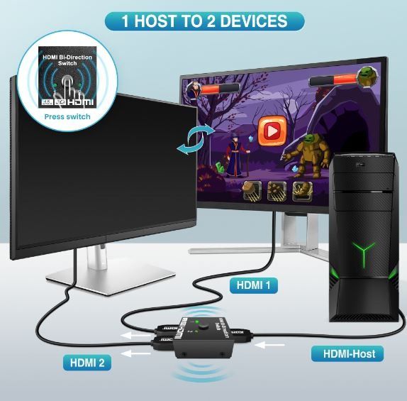 [Can use CDC Voucher!] SAME DAY DELIVERY! HDMI Switch Bi-Directional Switcher Adapter Dual 2 Ways 4k HDMI HDTV Splitter63213352704769113