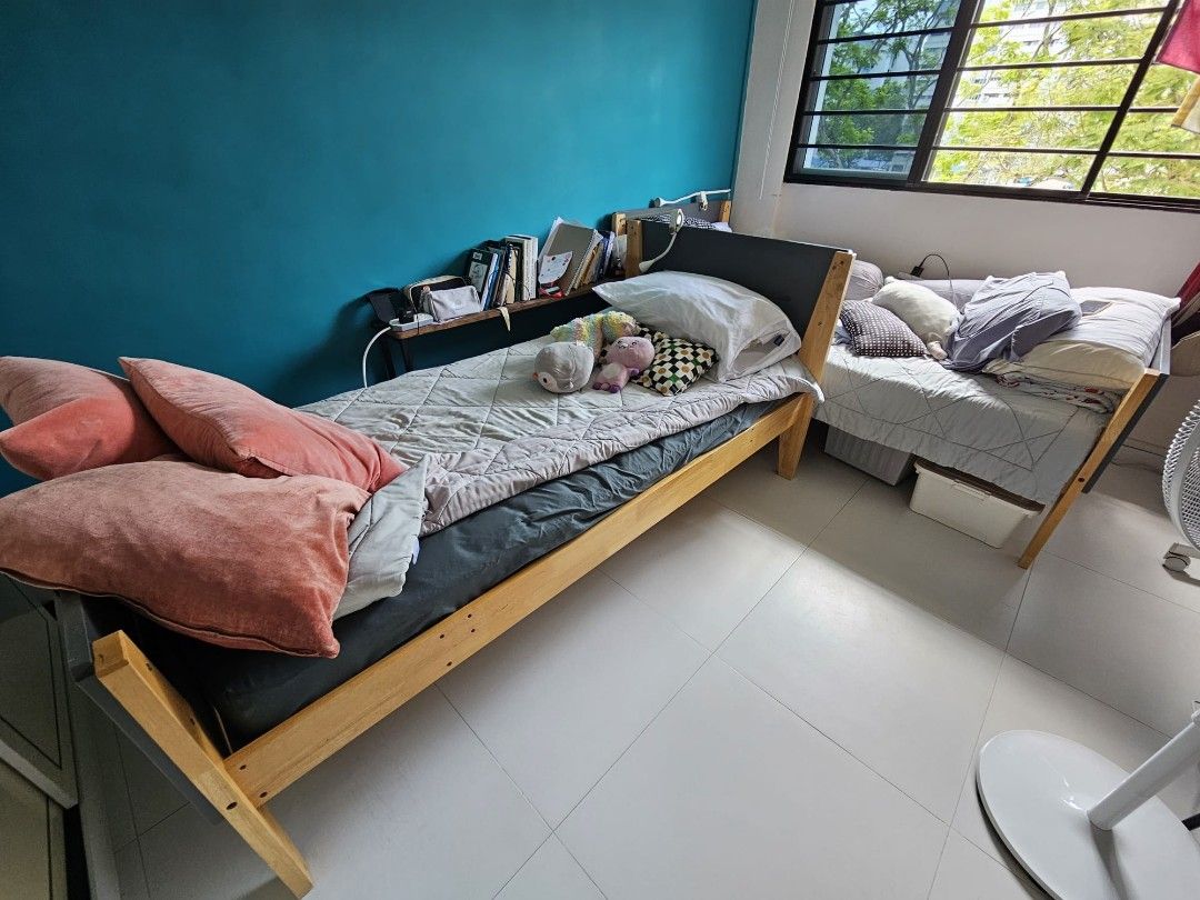 Wooden Single Bed Frame (2 pc available)