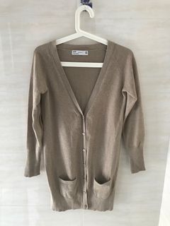 Zara 女裝淺棕色開襟針織外套64216185069570110