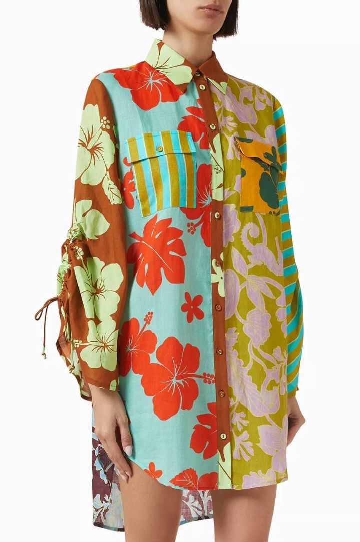 knee length dresses for ladies Sasilia Floral Puff Sleeve Dress main image 0