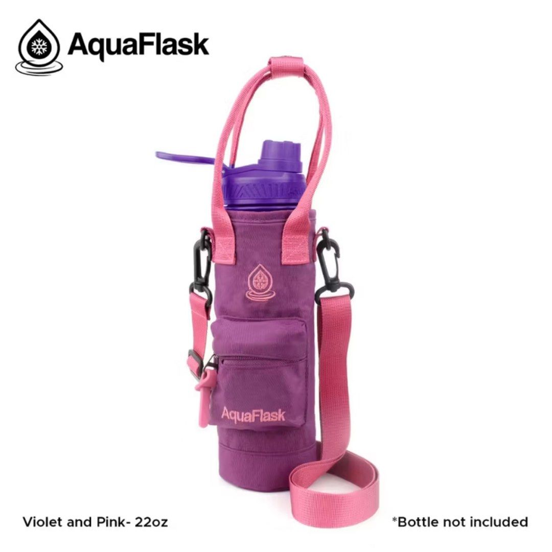AquaFlask Carry Bag Authentic fits 22oz Bottle (Category: Water Bottles & Tumblers) located in Manila. Submitted by alliev515 (Listing ID 1383353806, Image 1). Description: Bnew, never been used (still smells new) Pink & Violet color toned. Cute carry bag for your aquaflask bottle and ideal for everyday use..