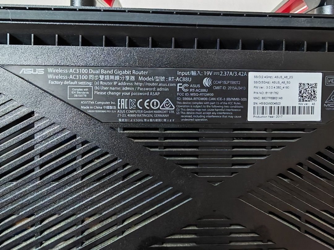 ASUS RT-AC88U Wireless Router63202633234307111