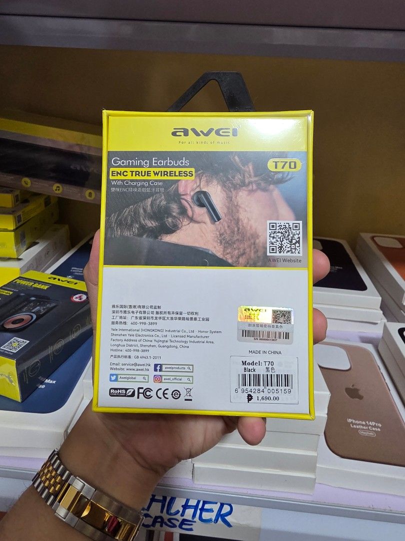 Awei T70 Gaming Earbuds Wireless Earphones (Category: Earphones) located in Manila. Submitted by APPLEGOALS (Listing ID 1383369926, Image 2). Description: ONHAND ITEMS 🔥 45 minutes delivery only PM US NOW ! Guaranteed Fast Transaction 🚄 Available For Lalamove Nationwide 🛵 TONDO MANILA LOCATION 📍 Original Brandnew Item ! For nationwide Delivery LBC and J and T Delivery 🚚 "All Items that we list ONHAND We will Delete it once this is sold".